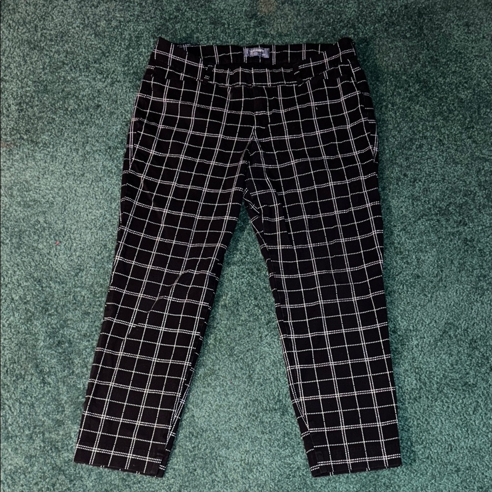 Old Navy Women’s Black & White Checkered Pants Size 14 Regular